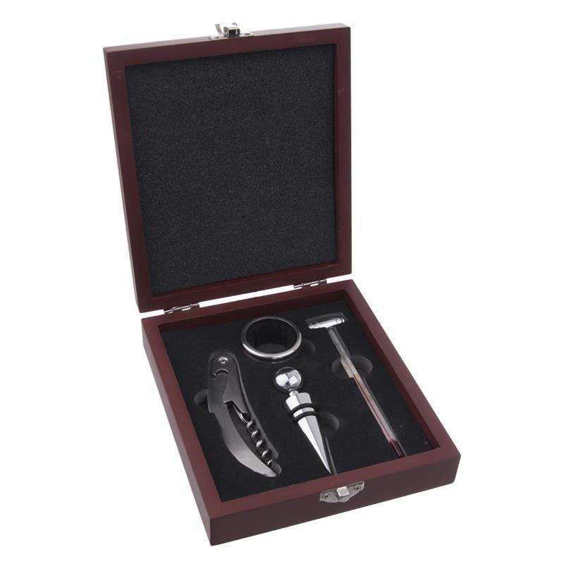 Set degustare vin, Orion, 4 Piese, Cutie, Argintiu/Visiniu