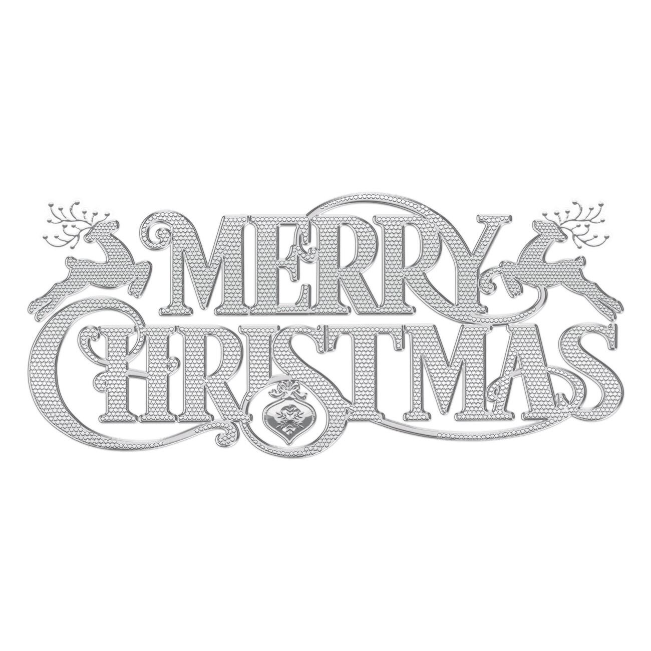 Sticker decorativ, Zola®, pentru sarbatori, model cu reni, Merry Cristhmas, 40 x18 cm