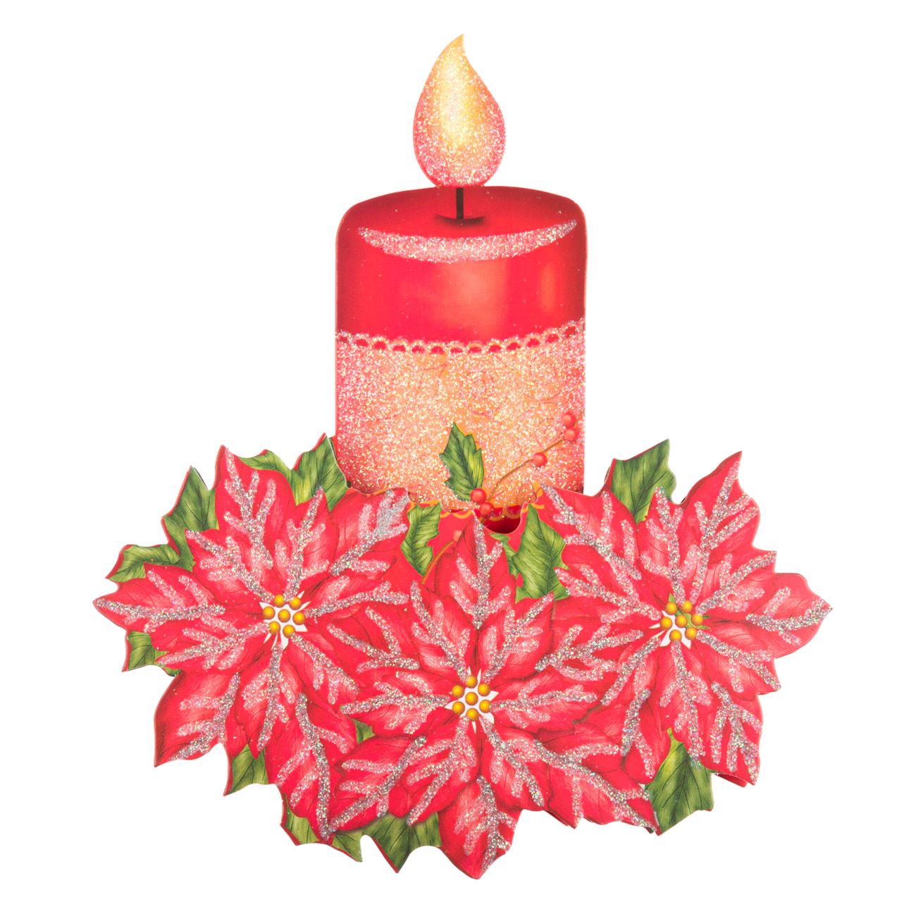 Sticker decorativ, Zola®, pentru sarbatori, model cu lumanare, 3D 16x19 cm