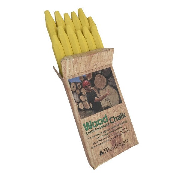 Set 12 bucati Creta forestiera Bleidinger hexagonala 120 mm ,culoarea galbena