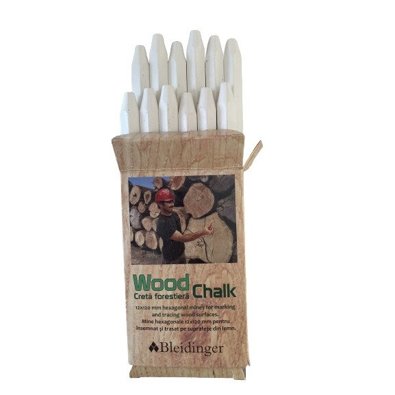 Set 12 bucati Creta forestiera Bleidinger hexagonala 120 mm ,culoarea alba