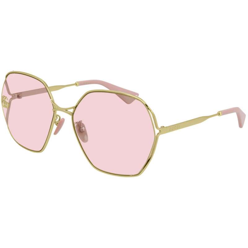 Ochelari de soare Gucci, GG0818SA - 003, Auriu/ Roz
