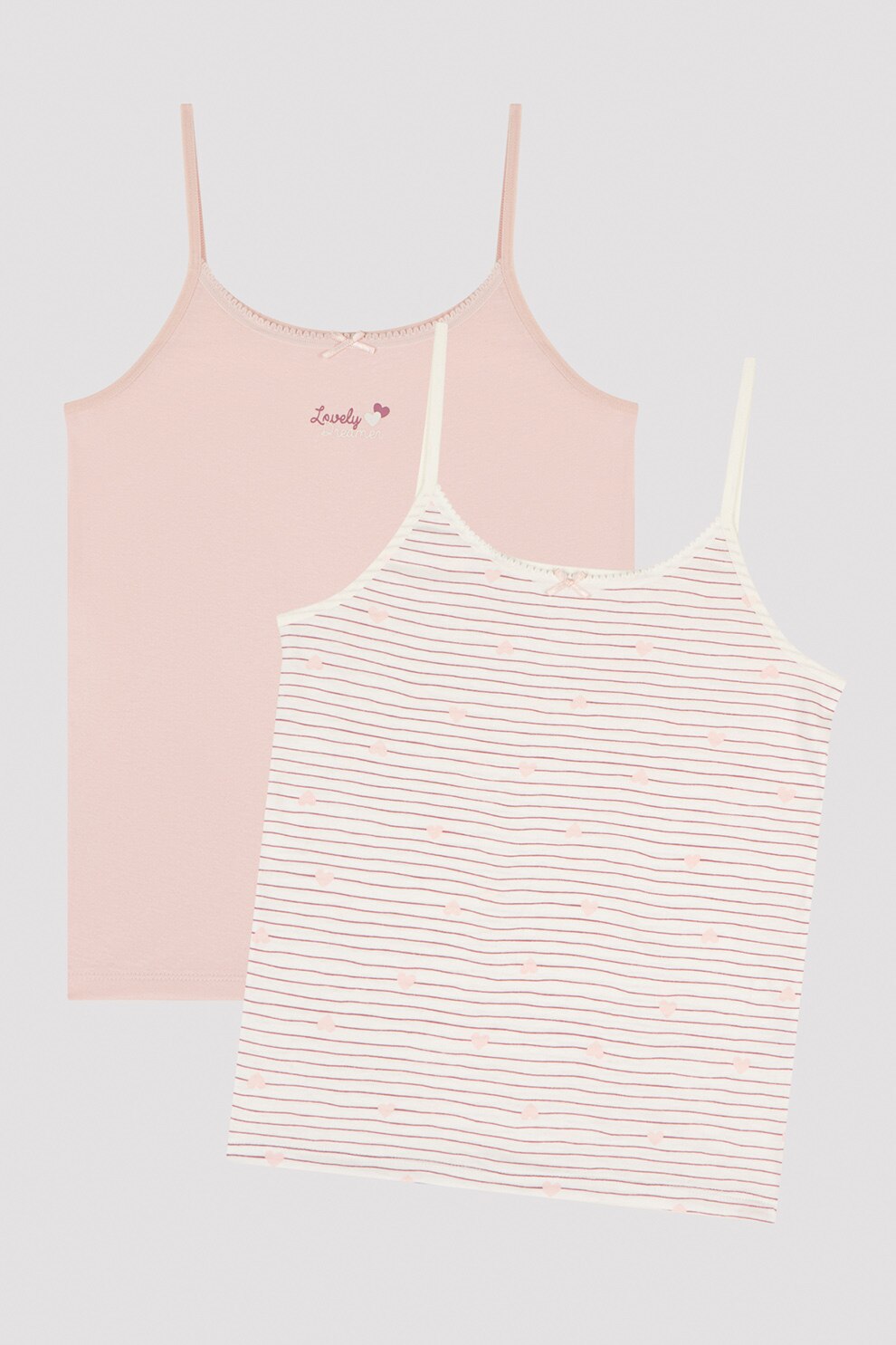 Penti, Set de topuri - 2 piese, Roz/Alb prafuit