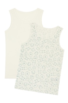 Penti, Set de topuri - 2 piese, Alb prafuit/Albastru inchis Penti, Set de topuri - 2 piese, Alb prafuit/Albastru inchis