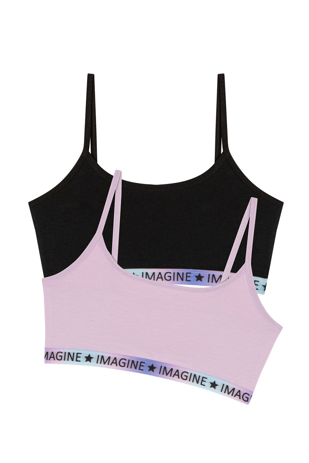 Penti, Set de bustiere - 2 piese, Negru/Roz