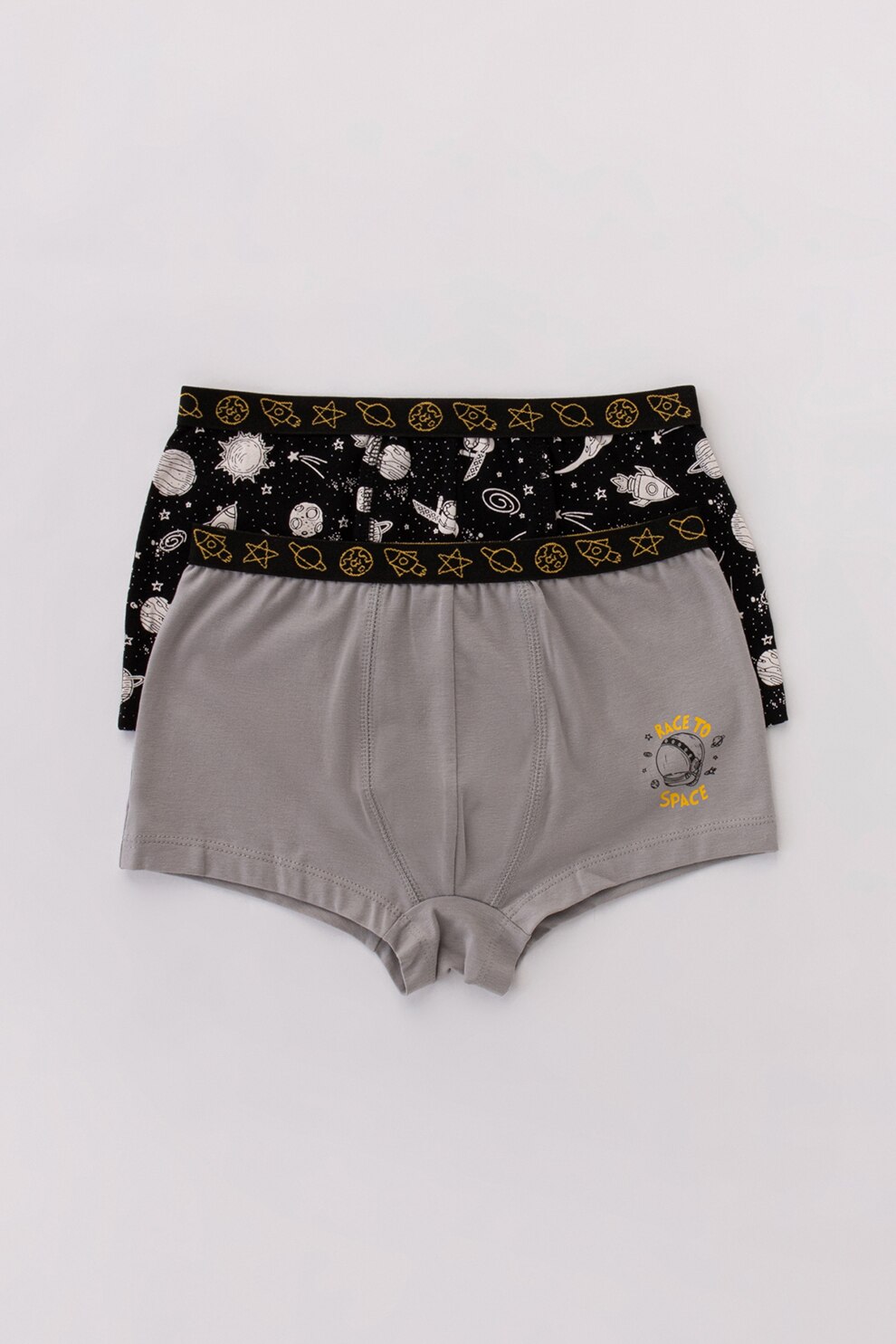 Penti, Set de boxeri cu imprimeu - 2 perechi, Grej/Negru