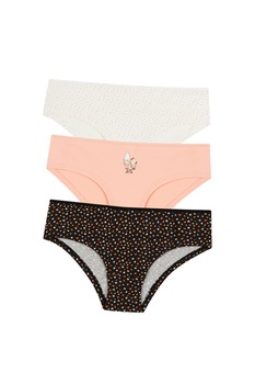 Penti, Set de chiloti din amestec de bumbac cu model Classic - 3 perechi, Alb prafuit/Roz somon/Negru Penti, Set de chiloti din amestec de bumbac cu model Classic - 3 perechi, Alb prafuit/Roz somon/Negru