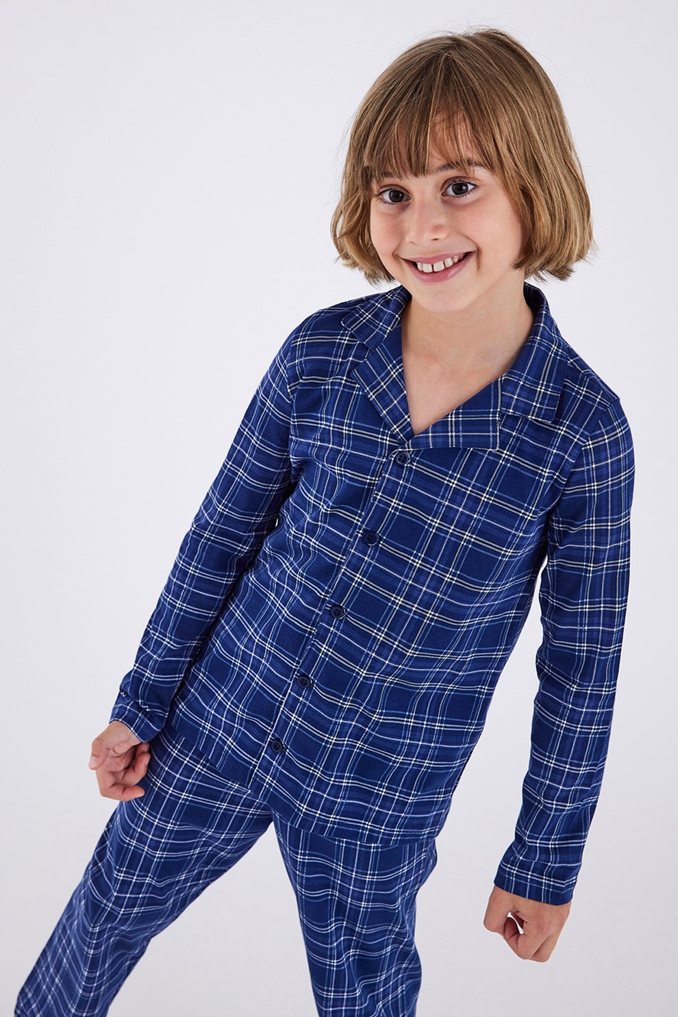 Penti, Pijama in carouri si maneci lungi, Bleumarin