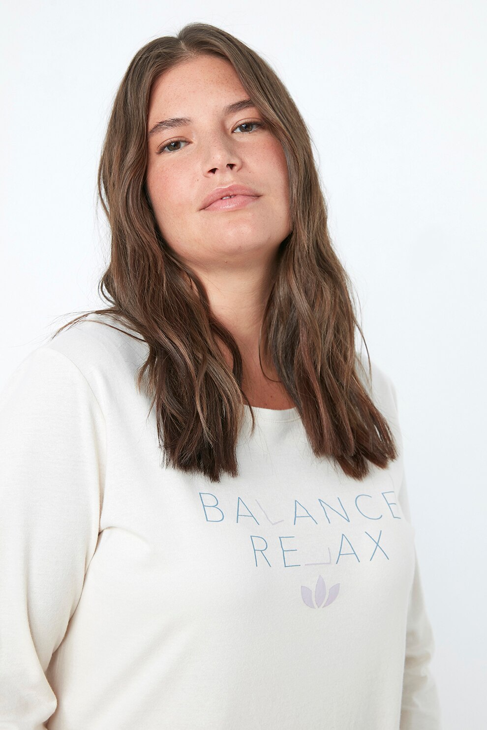 Penti, Pijama de bumbac cu imprimeu, Bej deschis/Albastru