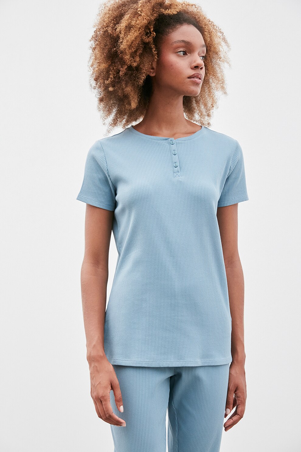 Penti, Pijama cu aspect striat, Albastru