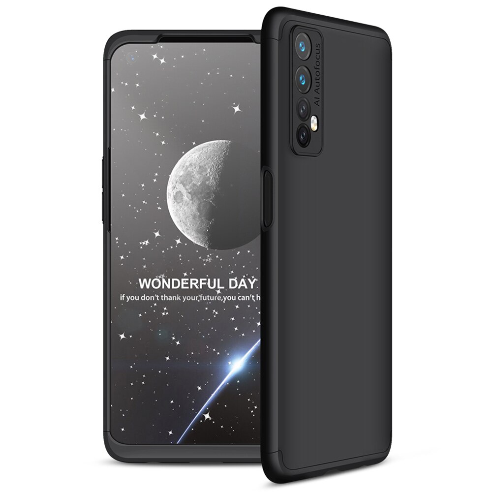 Husa Pentru Realme 7, GKK 360 Grade si Folie Ecran, Negru