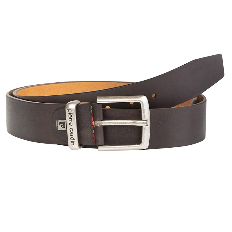 Curea din piele naturala, Pierre Cardin, PC360BLM, Maro inchis, 110 cm
