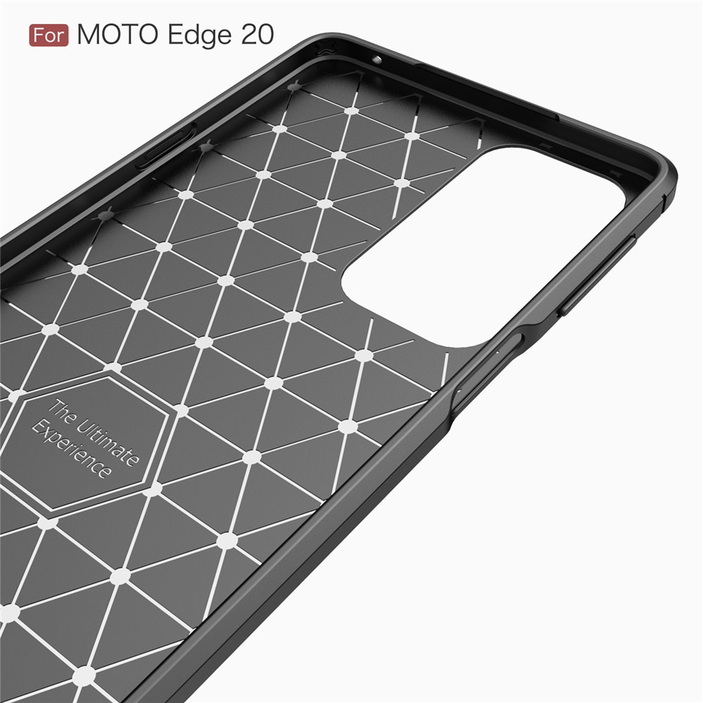 Husa Carbon Resistance pentru Motorola Edge 20 5G, Fiber Design, Anti-Soc, Negru Titan