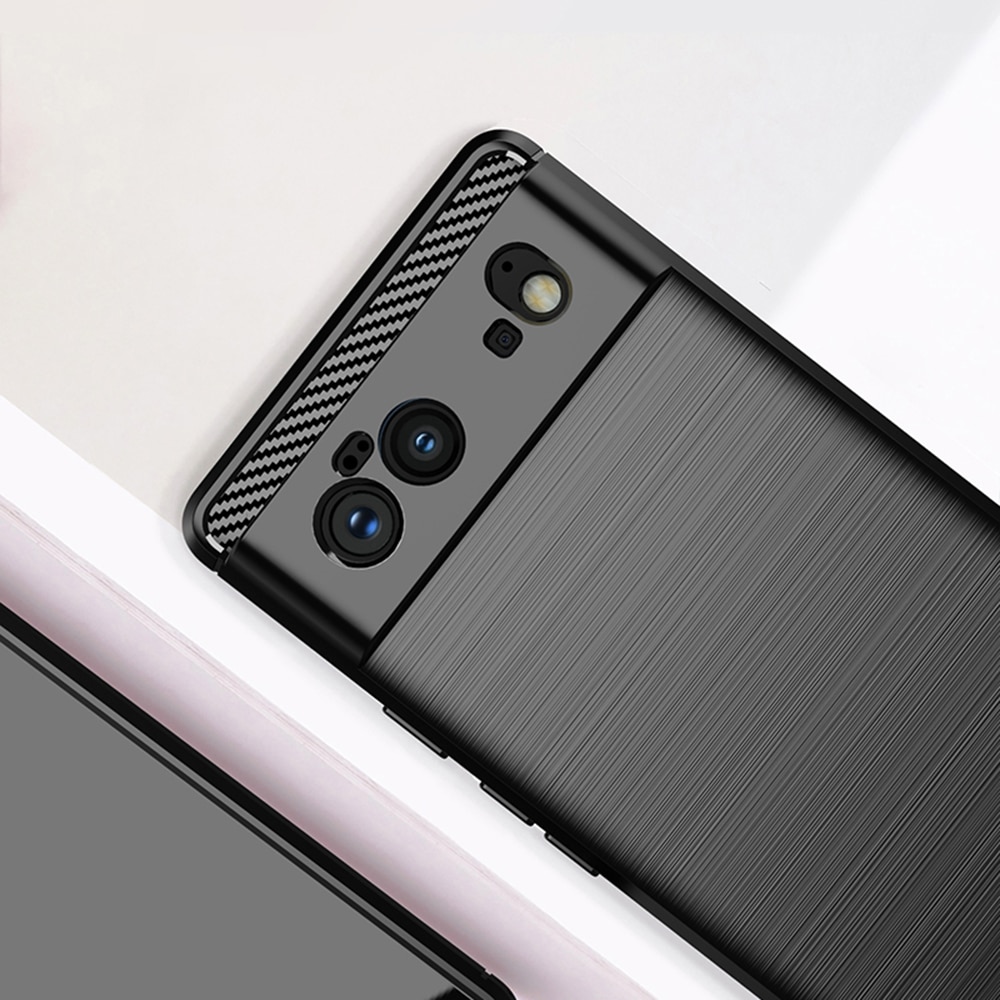 Husa pentru Google Pixel 6, Techsuit Carbon Silicone, Black