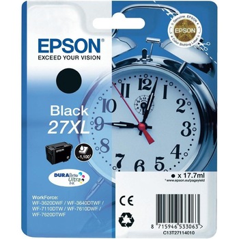 Cartus cerneala Epson 27XL Black T2711 pentru WORKFORCE WF-7610/7620/3620/3640/7110, 1100 pagini , OEM C13T27114012 Cartus cerneala Epson 27XL Black T2711 pentru WORKFORCE WF-7610/7620/3620/3640/7110, 1100 pagini , OEM C13T27114012