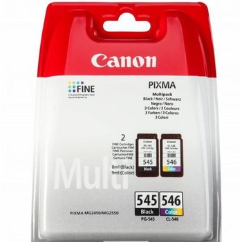 Set 2 cartuse cerneala Canon PG-545 si CL-546 pentru Pixma iP2850 / Pixma MG2450 / Pixma MG2550 / Pixma MG2550S / Pixma MG2950 / Pixma MG3050 / Pixma MX495 / TS205 / TS305, 8ml+8ml , OEM BS8287B005AA Set 2 cartuse cerneala Canon PG-545 si CL-546 pentru Pixma iP2850 / Pixma MG2450 / Pixma MG2550 / Pixma MG2550S / Pixma MG2950 / Pixma MG3050 / Pixma MX495 / TS205 / TS305, 8ml+8ml , OEM BS8287B005AA