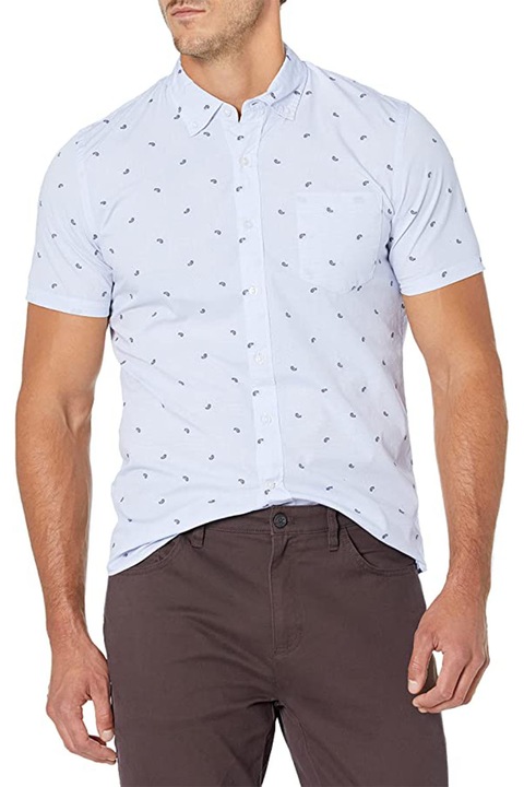 Cămașă Fiind Goodthreads pentru bărbați, slim-fit, mânecă scurtă, cu buzunar, bumbac, Albastru, S