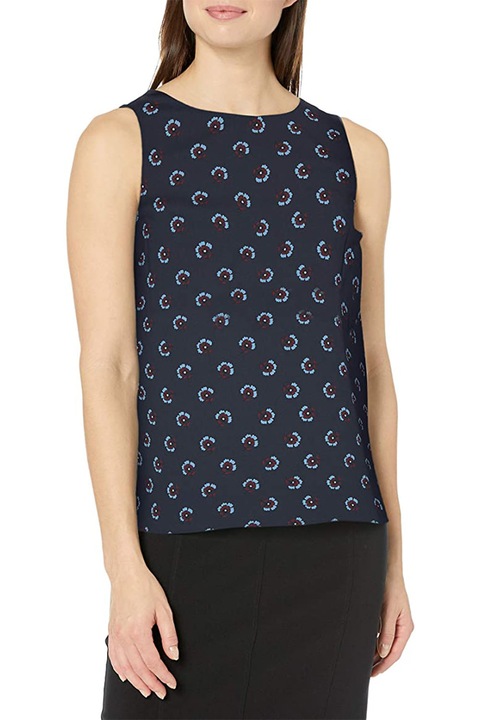 Top dama Lark & Ro, decolteu oval, Albastru inchis