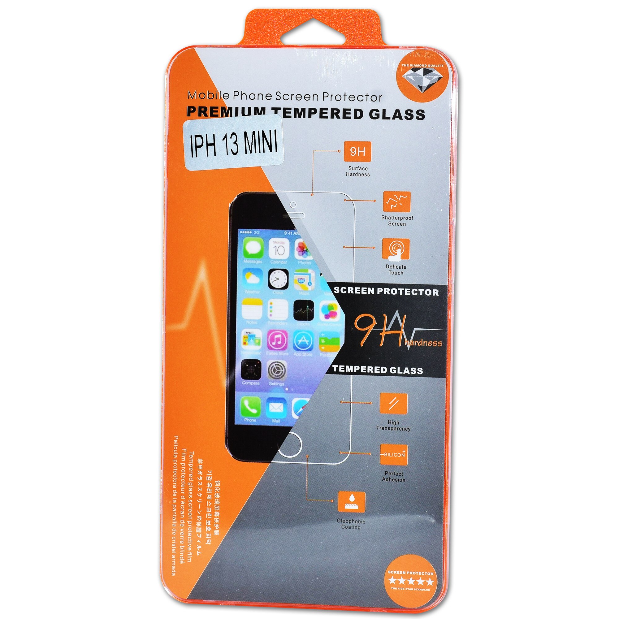 Folie de protectie pentru iPhone 13 Mini din sticla securizata tempered glass rezistenta 9H oleofoba anti zgarieturi anti crapare Orange
