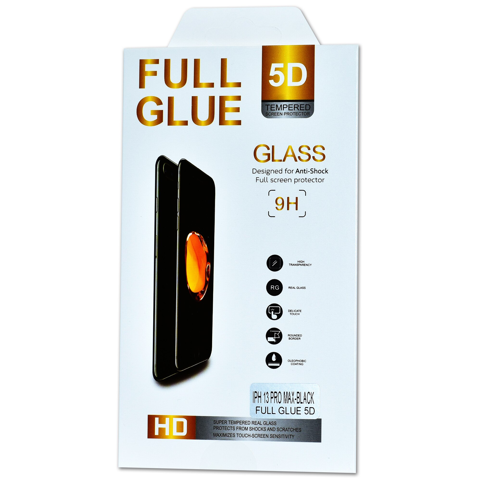 Folie de protectie pentru Apple iPhone 13 Pro MAX din sticla securizata tempered glass rezistenta 9H oleofoba anti zgarieturi anti crapare Full Glue 5D