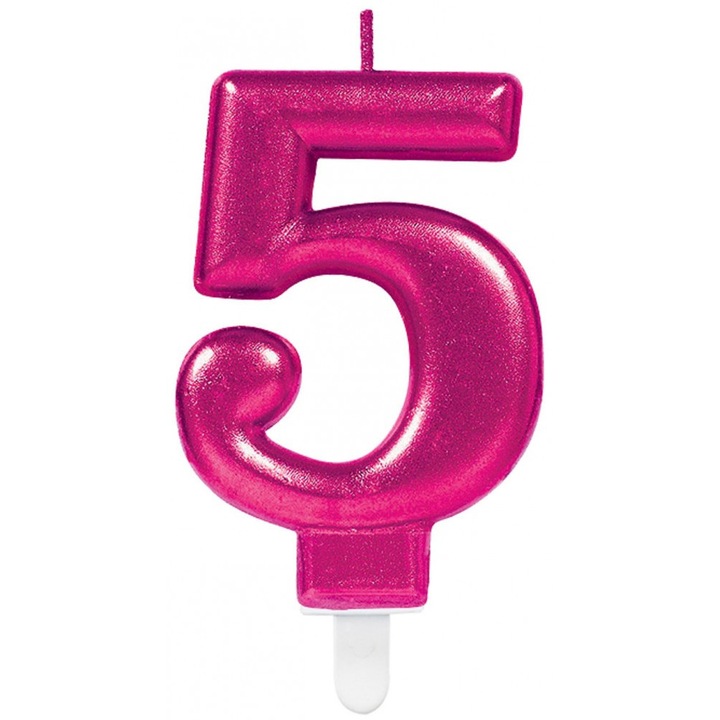 Pink számgyertya 5-ös tortagyertya