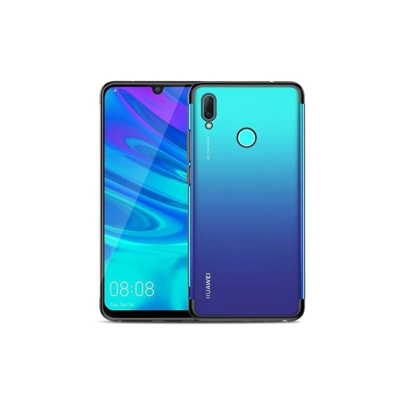 Husa Pentru Huawei P Smart 2019,Plating Soft,Transparent/Negru,Forcell