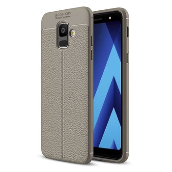 Husa Antisoc model tip Piele AutoFocus pentru Samsung Galaxy A6 2018 / Gri