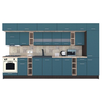 Set Bucatarie Genarom BIGMAR 390 A, 390 x 225,5 x 60 cm, Wenge / Decor 0244 Set Bucatarie Genarom BIGMAR 390 A, 390 x 225,5 x 60 cm, Wenge / Decor 0244