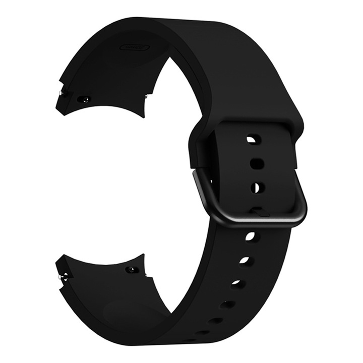 MTP Smooth szilikon szíj, kompatibilis a Galaxy Watch 4 Classic 46 mm típussal, fekete