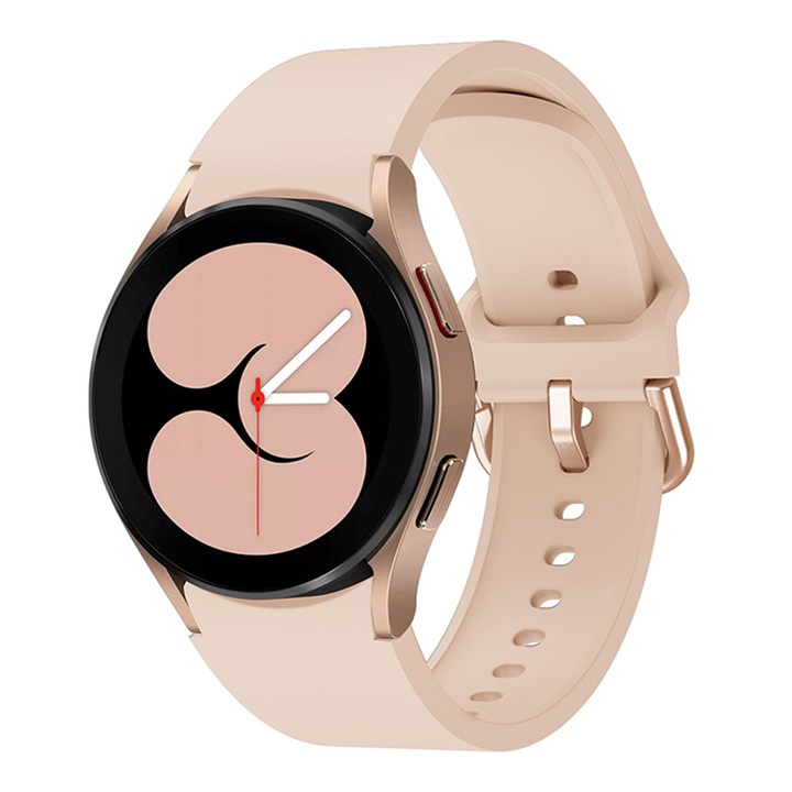 Szilikon sima MTP szíj, kompatibilis Galaxy Watch 4 40 mm-es, rózsaszín homok