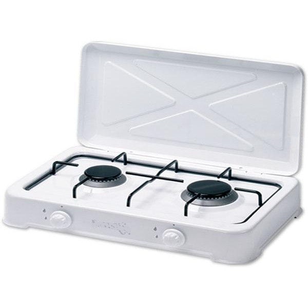 Aragaz emailat OCEAN, 2 ochiuri ,putere 0,9KW si 1,5 KW, acasa si in excursie, Alb