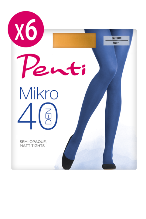 Комплект Дамски Чорапогащи Penti Micro 40, 6 бр, Шафраново жълто