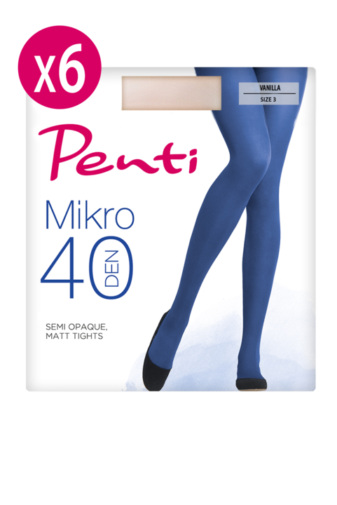 Комплект Дамски Чорапогащи Penti Micro 40, 6 бр, Екрю/Ванилия