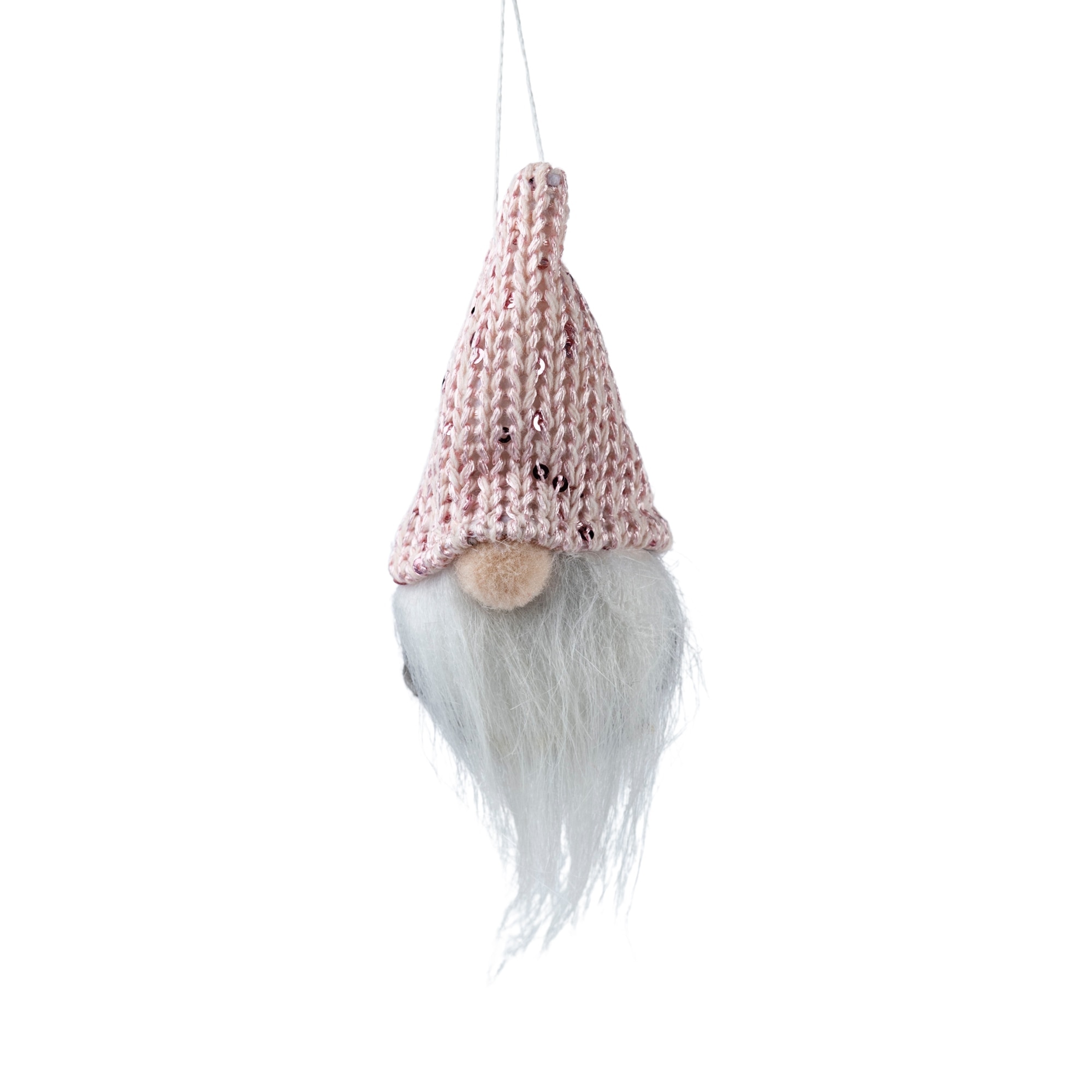 Decoratiune Craciun, Gnom de agatat in brad, roz, H-20cm
