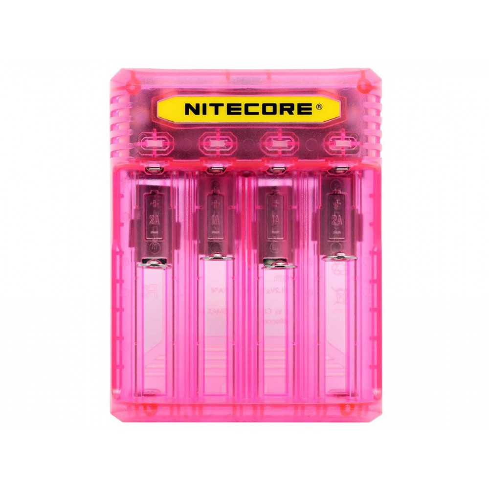 Incarcator rapid cu 4 canale Nitecore q4 2a pentru imr li-ion Roz