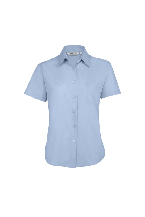 Camasa femei, Escape Popelin Women, Bumbac/Poliester, Gri deschis, Albastru