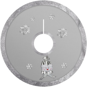 Covoras/baza decorativa pentru brad Craciun, diametru 97 cm, poliester, gri Covoras/baza decorativa pentru brad Craciun, diametru 97 cm, poliester, gri