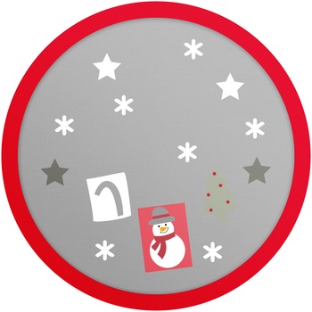 Covoras/baza decorativa pentru brad Craciun, diametru 97 cm, poliester, rosu / gri Covoras/baza decorativa pentru brad Craciun, diametru 97 cm, poliester, rosu / gri