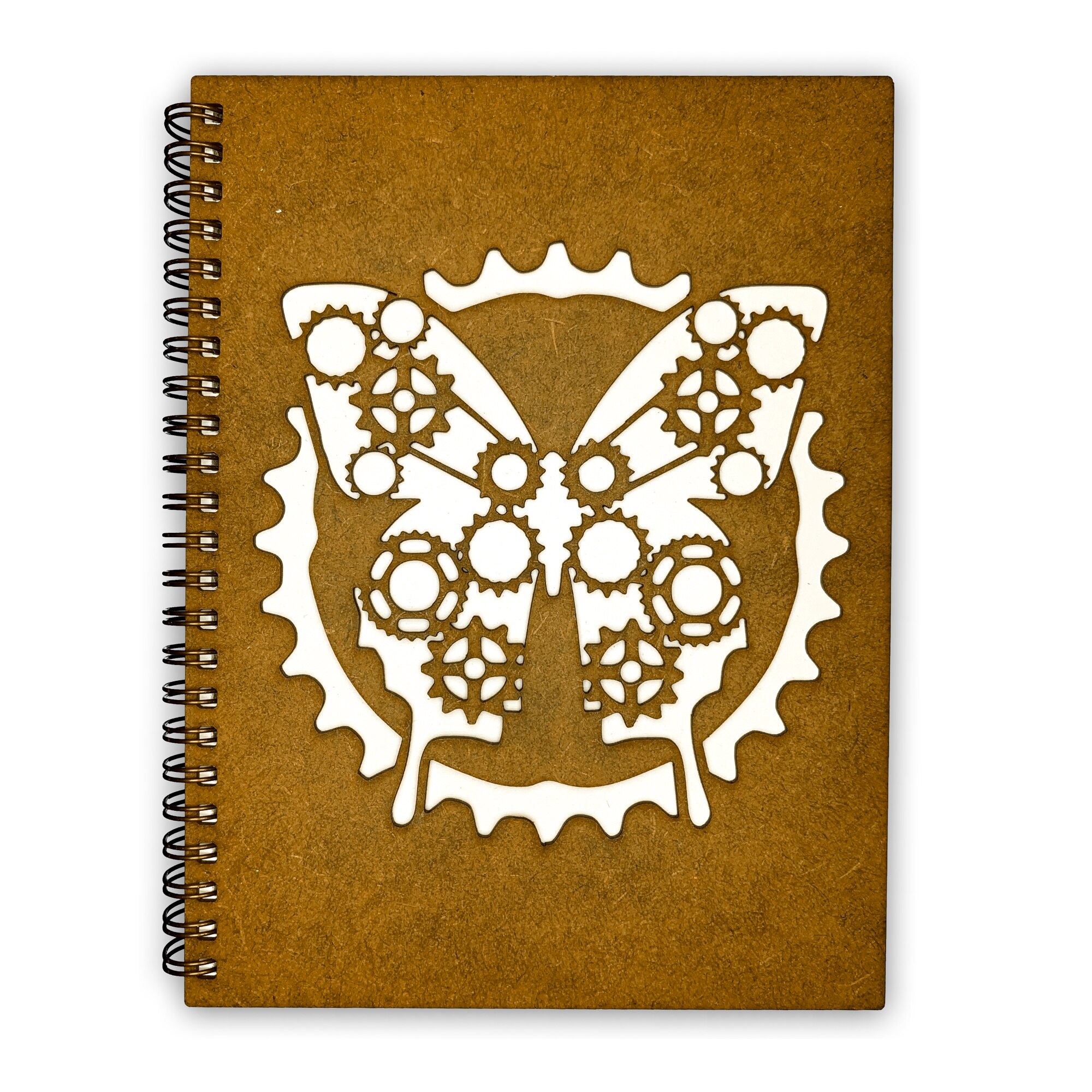 Agenda Lemn Decupata A5 80 file - Fluture Mecanic