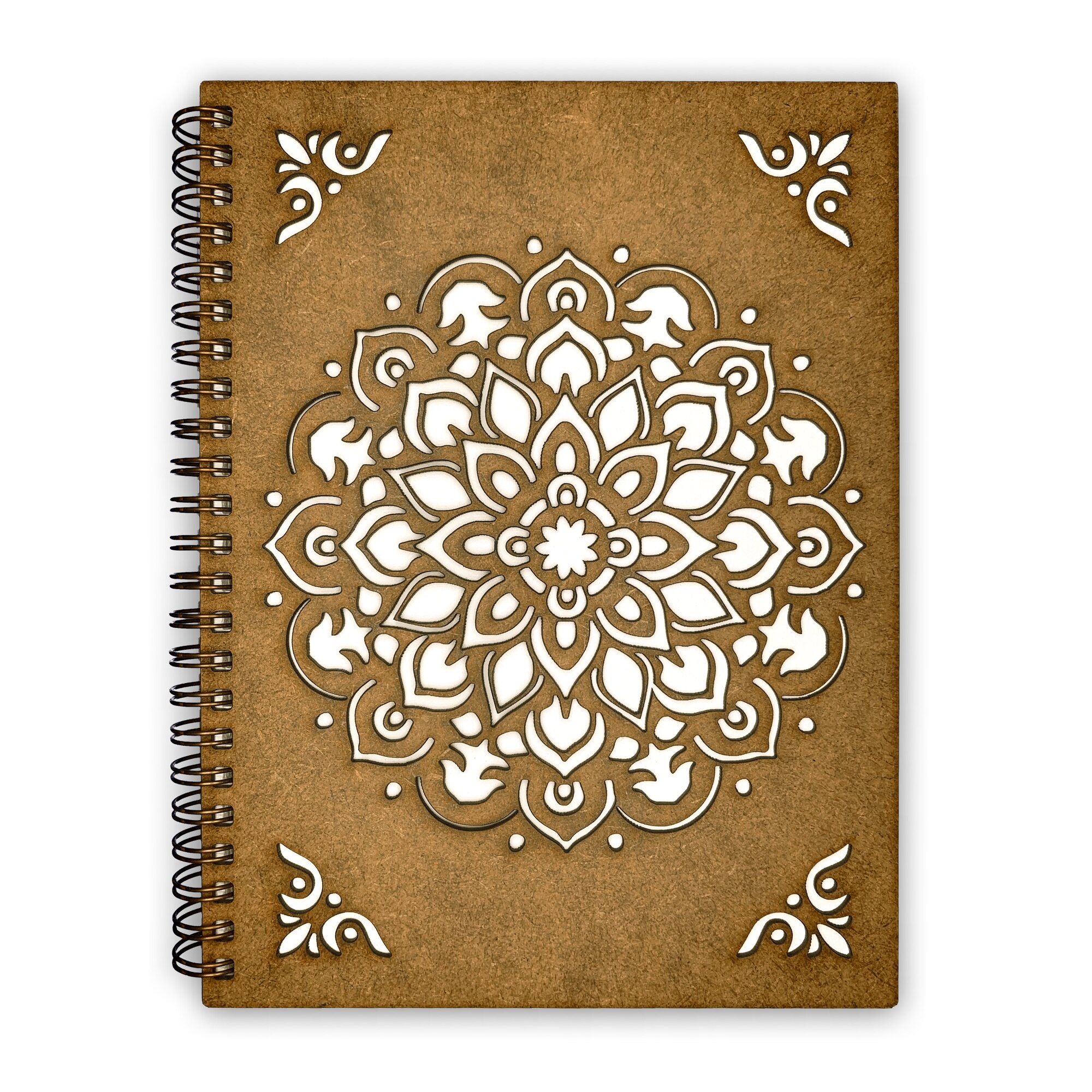 Agenda Lemn Decupata A5 80 file - Mandala Clasica