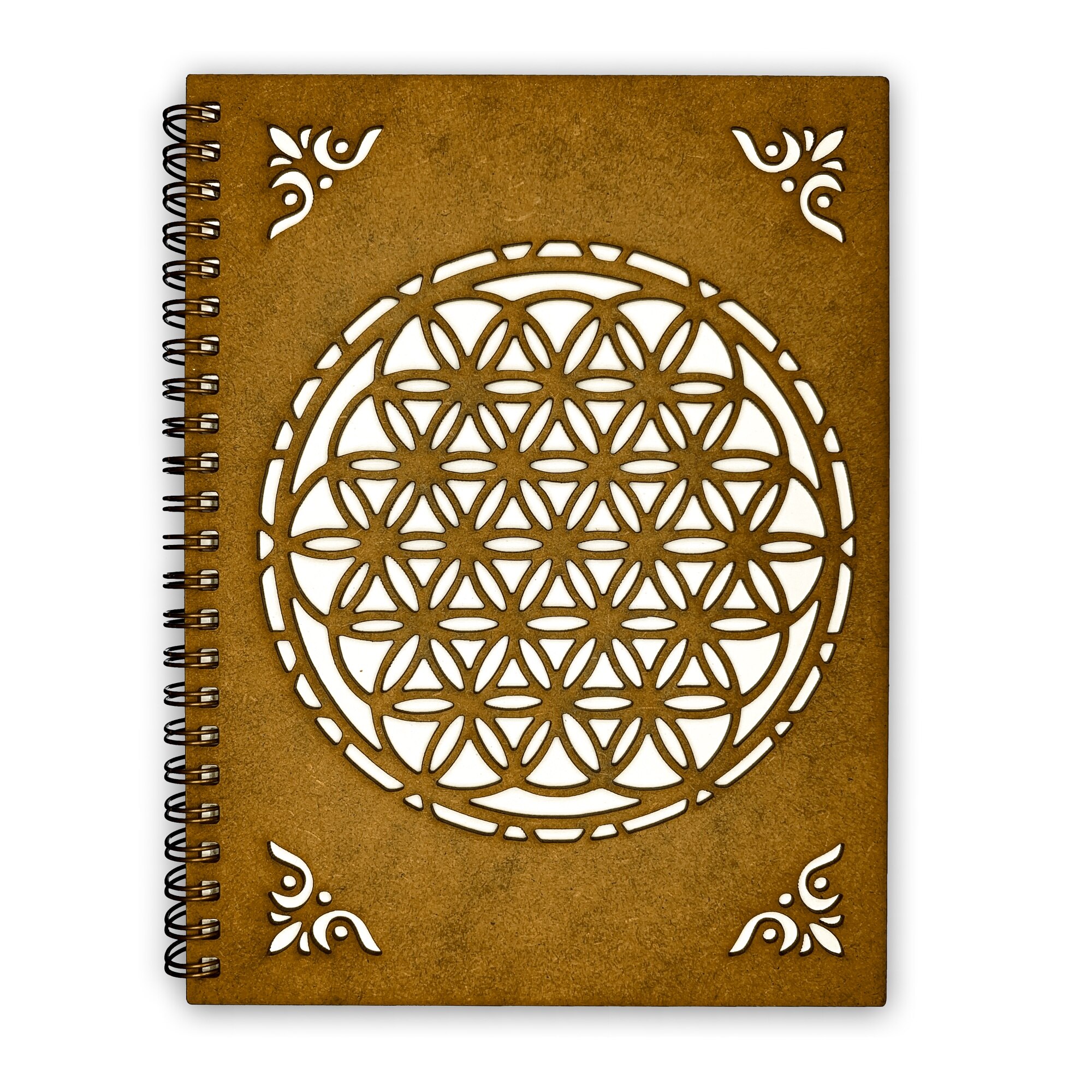 Agenda Lemn Decupata A5 80 file - Mandala Detaliata