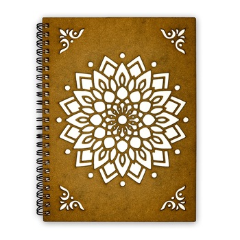 Agenda Lemn Decupata A5 80 file - Mandala colturi ascutite Agenda Lemn Decupata A5 80 file - Mandala colturi ascutite