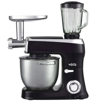 Robot de bucatarie Voltz V51115AS, 2100W, 7.5 litri, Masina de tocat carne si blender, 3 agitatoare, 6 trepte + Pulse, Negru Robot de bucatarie Voltz V51115AS, 2100W, 7.5 litri, Masina de tocat carne si blender, 3 agitatoare, 6 trepte + Pulse, Negru