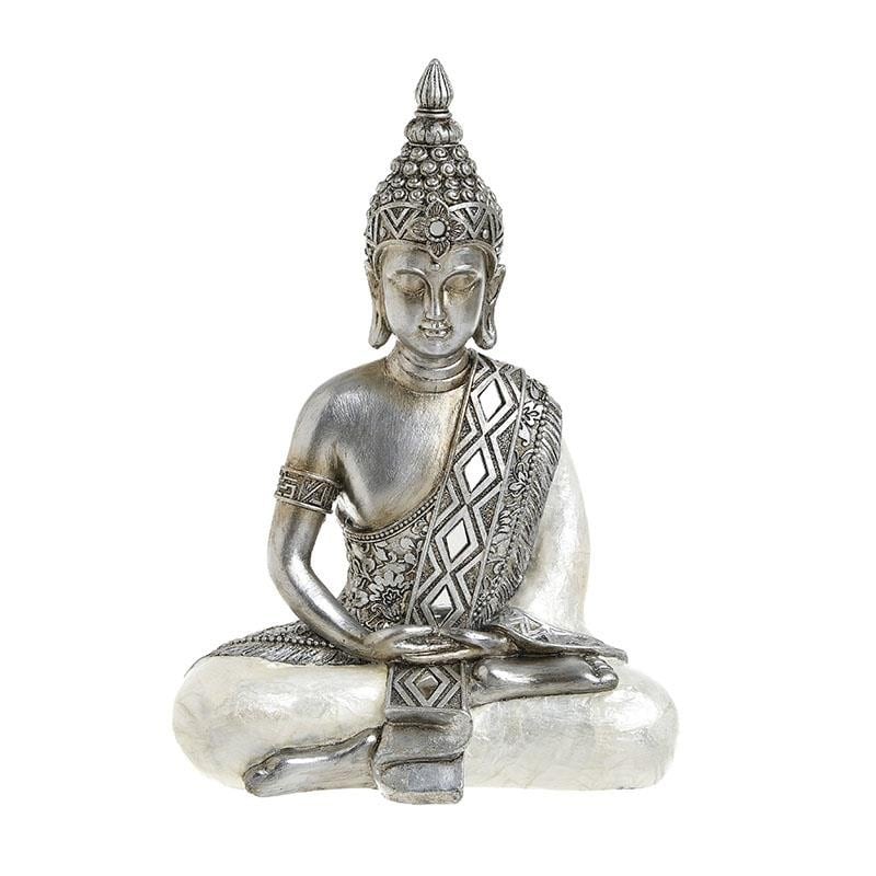 Statueta Buddha ,alb- argintiu 18x9x25 cm
