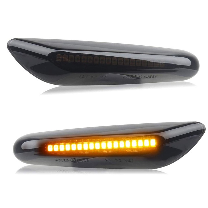 Set 2 lampi semnalizare laterala BMW OEM, LED, Negru
