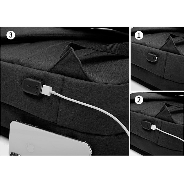 Rucsac laptop Business Arctic Hunter, impermeabil, port USB, 15.6", negru, model AH1701