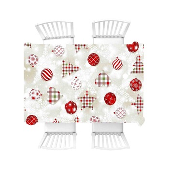 Fata de masa Valentini Bianco, cu motive de Craciun, model Christmas, dimensiune 86x86 cm Fata de masa Valentini Bianco, cu motive de Craciun, model Christmas, dimensiune 86x86 cm