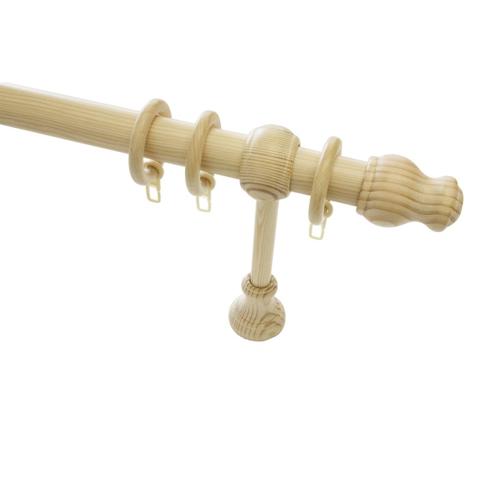 Дървен корниз Sunpro Ø28 мм, бор, 200 см