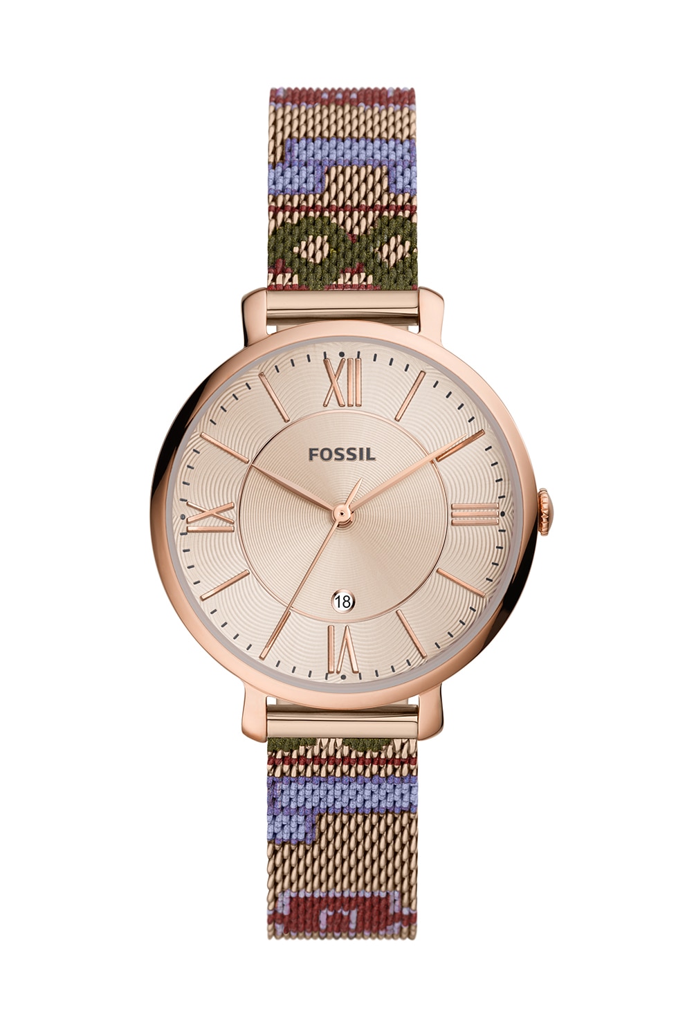 Fossil, Ceas cu bratara cu model plasa, Multicolor