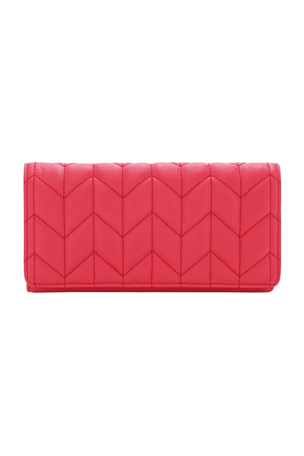 Fossil, Portofel de piele cu aspect matlasat si tehnologie RFID Logan, Roz aprins